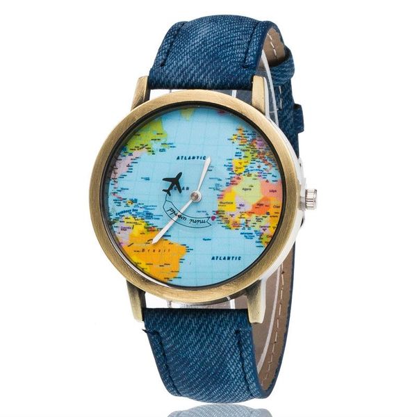 wristwatches fashion global travel by plane map men women watches denim quartz watch casual sports for relogio feminino, Slivery;brown
wristwatches fashion global travel by plane map men women watches denim quartz watch casual sports for relogio feminino, Slivery;brown