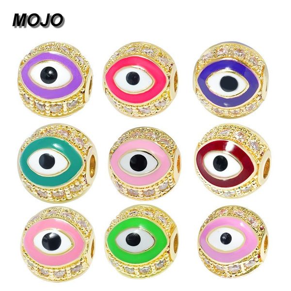 colorful enameled 8mm cz evil eye metal beads charm for jewelry bracelet making, Black
colorful enameled 8mm cz evil eye metal beads charm for jewelry bracelet making, Black
