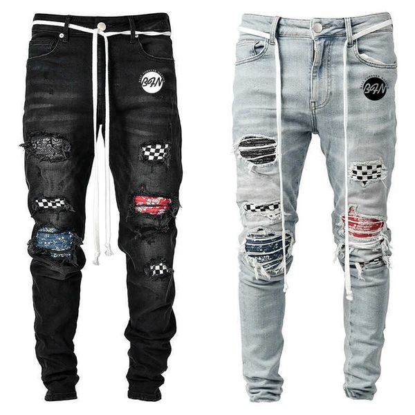 men's broken hole embroidered pencil jeans slim men trousers casual thin denim pants classic young man jogging pants x0621, Blue
men's broken hole embroidered pencil jeans slim men trousers casual thin denim pants classic young man jogging pants x0621, Blue