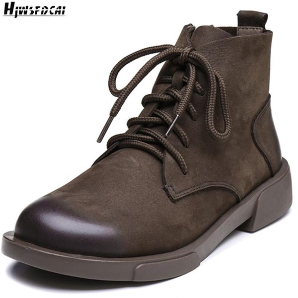 boots hjwsfdcai winter plush fur women short round toe lace-up ladies british wind ankle genuine leather retro woman shoes, Black
boots hjwsfdcai winter plush fur women short round toe lace-up ladies british wind ankle genuine leather retro woman shoes, Black