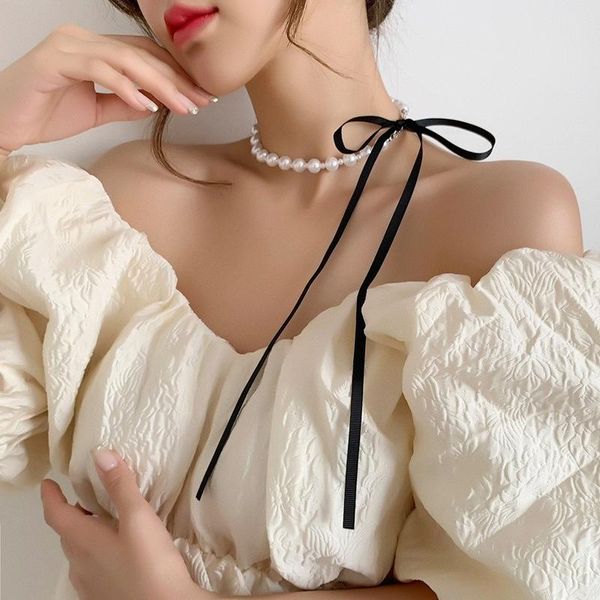 pendant necklaces origin summer elegant french simulation pearl ribbon bowknot chokers necklace for women beaded adjustable jewelry, Silver
pendant necklaces origin summer elegant french simulation pearl ribbon bowknot chokers necklace for women beaded adjustable jewelry, Silver