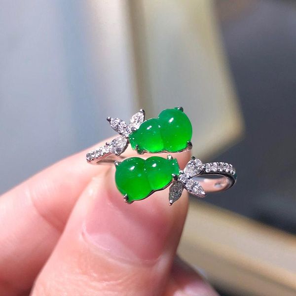 cluster rings original silver inlaid natural chalcedony gourd opening adjustable ring elegant charm creative retro jewelry, Golden;silver 
cluster rings original silver inlaid natural chalcedony gourd opening adjustable ring elegant charm creative retro jewelry, Golden;silver