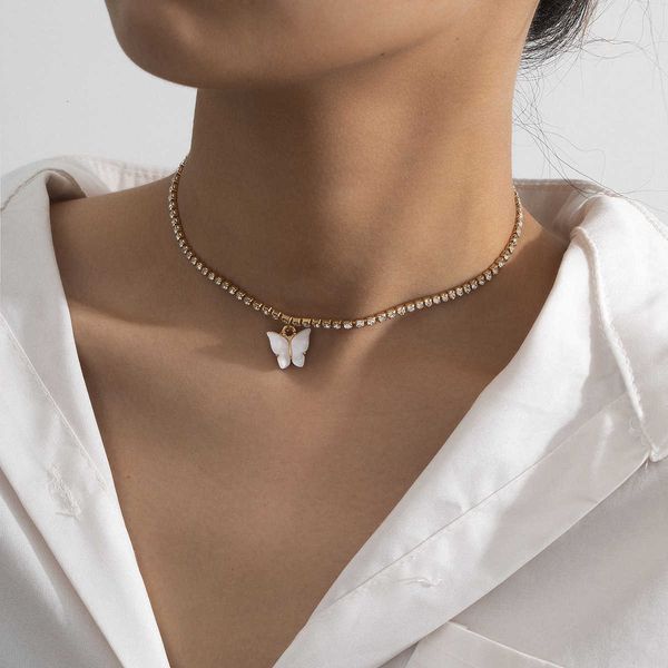 creative jewelry national style glass diamond fashion butterfly pendant necklace, Silver
creative jewelry national style glass diamond fashion butterfly pendant necklace, Silver