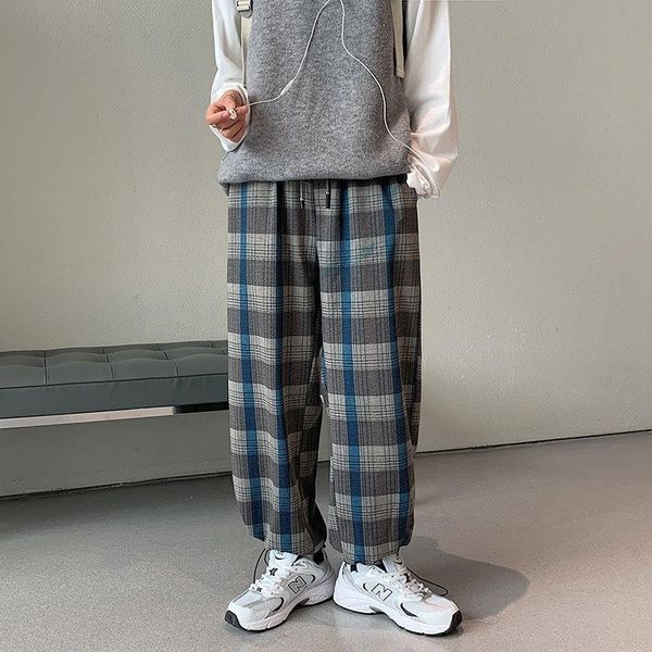 2021 spring and autumn new youth popular loose couple wild check pants fashion casual trend mid-waist pants gray/blue m-2xl, Black
2021 spring and autumn new youth popular loose couple wild check pants fashion casual trend mid-waist pants gray/blue m-2xl, Black