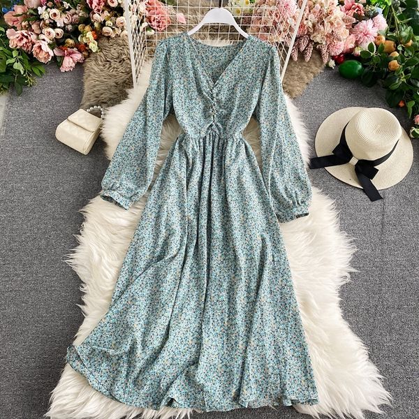 2021 vintage floral printed chiffon midi for women casual long sleeve high waist vestidos autumn elegant a-line robe 3l5g, Black;gray
2021 vintage floral printed chiffon midi for women casual long sleeve high waist vestidos autumn elegant a-line robe 3l5g, Black;gray