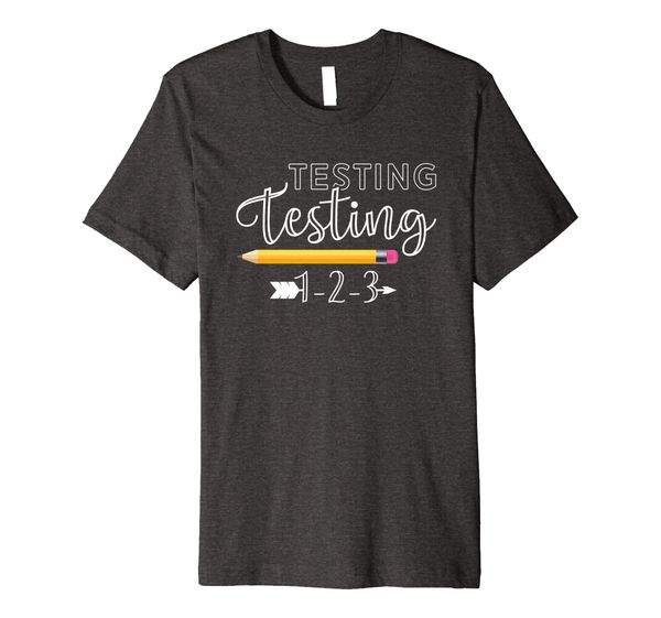 teacher t shirt testing testing 123 shirt, White;black