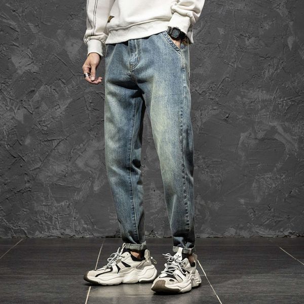 jeans men's trend straight tube loose nostalgic washed feet versatile pants autumn and winter capris, Blue
jeans men's trend straight tube loose nostalgic washed feet versatile pants autumn and winter capris, Blue