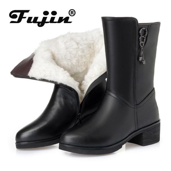boots fujin wool snow women warm flat bottom genuine leather platform forfur shoes plush high winter, Black
boots fujin wool snow women warm flat bottom genuine leather platform forfur shoes plush high winter, Black