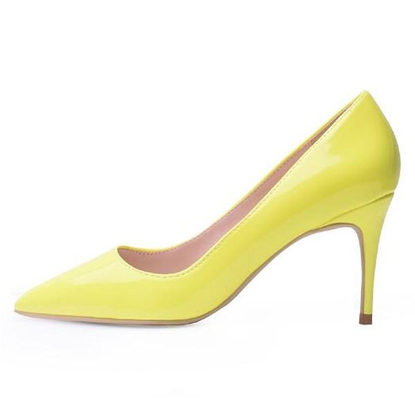 dress shoes brand heels women pumps patent leather slip on 8cm thin high pointed toe wedding shallow 2021 yellow, Black
dress shoes brand heels women pumps patent leather slip on 8cm thin high pointed toe wedding shallow 2021 yellow, Black