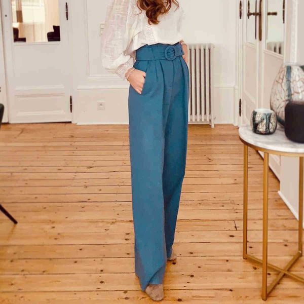 women's pants & capris pants dark blue wide leg women high waits belt pocket casual trousers elegant office lady formal chic long pant, Black;white
women's pants & capris pants dark blue wide leg women high waits belt pocket casual trousers elegant office lady formal chic long pant, Black;white