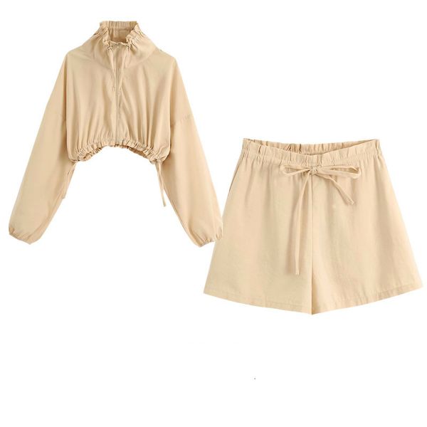 women's with short zip cord sunscreen clothes + high waist lace two-piece suit shorts est7, Black;brown
women's with short zip cord sunscreen clothes + high waist lace two-piece suit shorts est7, Black;brown