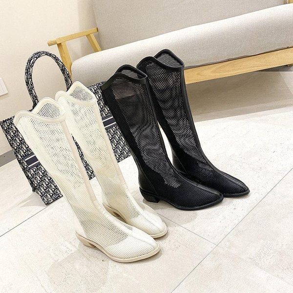 boots mesh hollow long tube cool baotou thick heel back zipper short sandals x757, Black
boots mesh hollow long tube cool baotou thick heel back zipper short sandals x757, Black