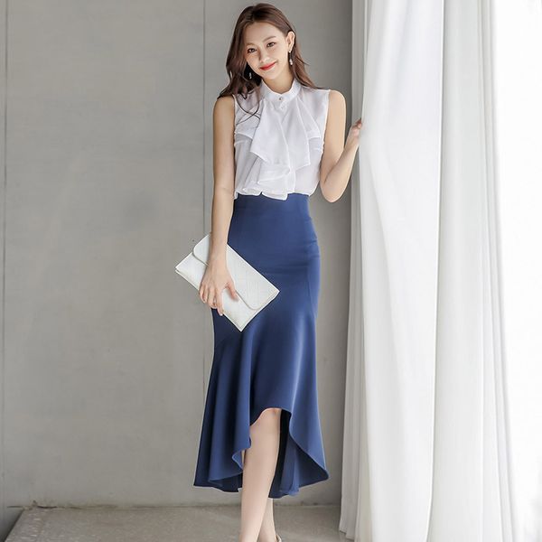 fashion new arrival comfortable 2 pieces sleeveless white shirt and slim trumpet skirt work style elegant women sets k31u, Black
fashion new arrival comfortable 2 pieces sleeveless white shirt and slim trumpet skirt work style elegant women sets k31u, Black