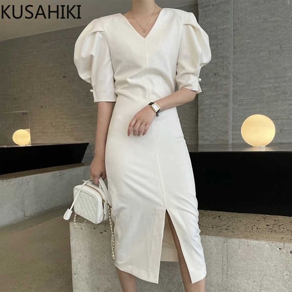 kusahiki elegant v-necl slim split dresses korean puff sleeve chic woman dress solid causal vestido feminimos 6h538 210602, Black;gray
kusahiki elegant v-necl slim split dresses korean puff sleeve chic woman dress solid causal vestido feminimos 6h538 210602, Black;gray