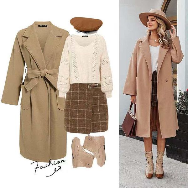 women's wool & blends autumn cardigan jacket fashion women single breasted winter trench coat female outerwear windbreaker jackets clot, Black
women's wool & blends autumn cardigan jacket fashion women single breasted winter trench coat female outerwear windbreaker jackets clot, Black