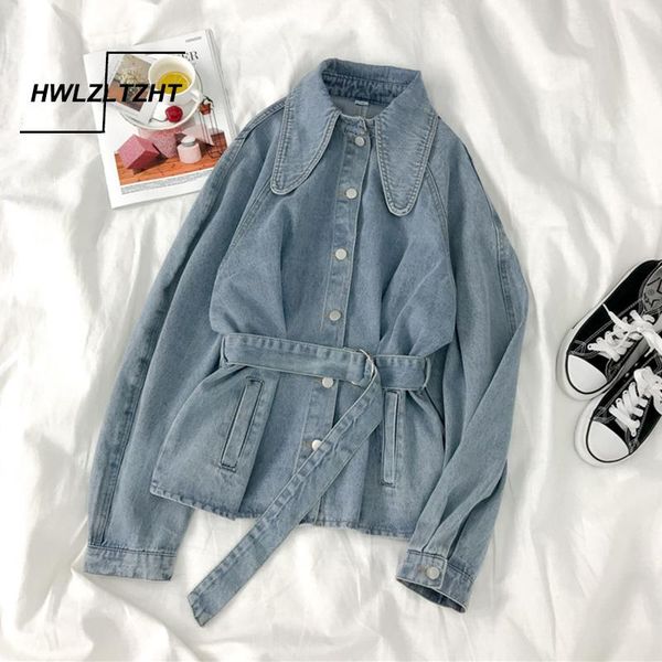 women's jackets hwlzltzht autumn denim jacket belt coat female slim jeans korean style fashion clothing, Black;brown
women's jackets hwlzltzht autumn denim jacket belt coat female slim jeans korean style fashion clothing, Black;brown