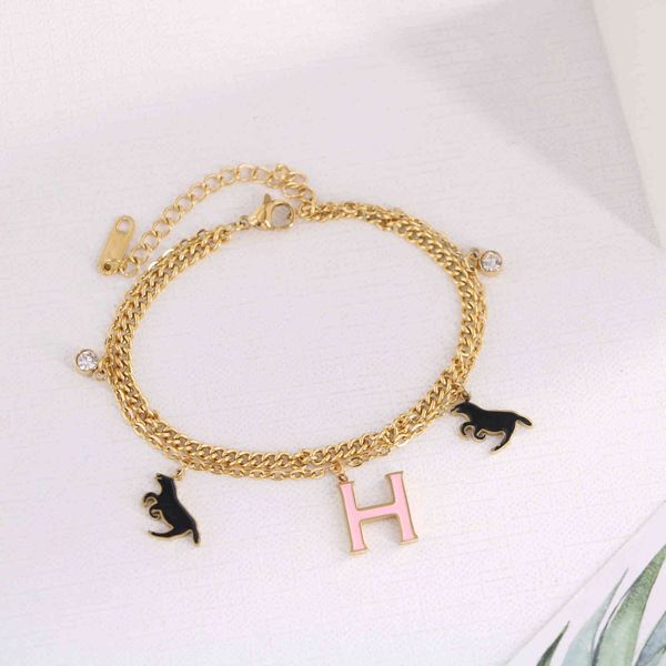 70% off decoration titanium steel pink oil drop letter animal black powder contrast small diamond double-layer bracelet personality
70% off decoration titanium steel pink oil drop letter animal black powder contrast small diamond double-layer bracelet personality
