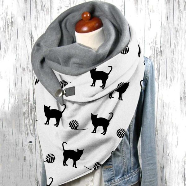 scarves women fashion cats printing button soft wrap scarf autumn winter double-layer buckle scarve female warm shawl, Blue;gray
scarves women fashion cats printing button soft wrap scarf autumn winter double-layer buckle scarve female warm shawl, Blue;gray