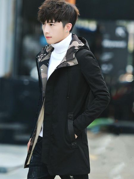 men's jackets in autumn and winter, plush thicker korean version of self-cultivation trend, handsome long-style windbreaker leisure, Black;brown
men's jackets in autumn and winter, plush thicker korean version of self-cultivation trend, handsome long-style windbreaker leisure, Black;brown