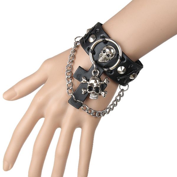 party favor chrome/hearts bracelet punk rock hip-hop dance hanging cross skull rivet leather non mainstream d hall perfo
party favor chrome/hearts bracelet punk rock hip-hop dance hanging cross skull rivet leather non mainstream d hall perfo