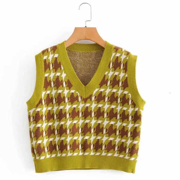 women's sweaters houndstooth vest short loose autumn korean style v-neck sleeveless sweater chic 457v, White;black
women's sweaters houndstooth vest short loose autumn korean style v-neck sleeveless sweater chic 457v, White;black