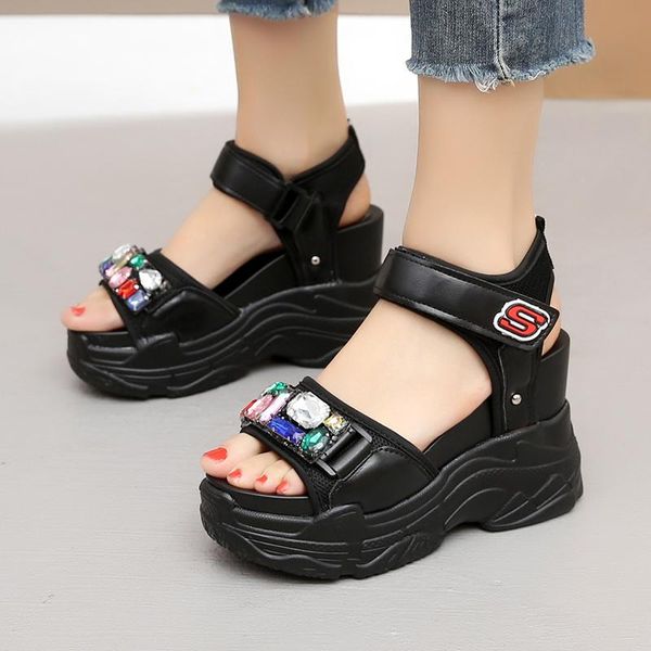 sandals pu leather rhinestone hollow platform ladies casual shoes korean version comfortable peep toe light wedges roman, Black
sandals pu leather rhinestone hollow platform ladies casual shoes korean version comfortable peep toe light wedges roman, Black