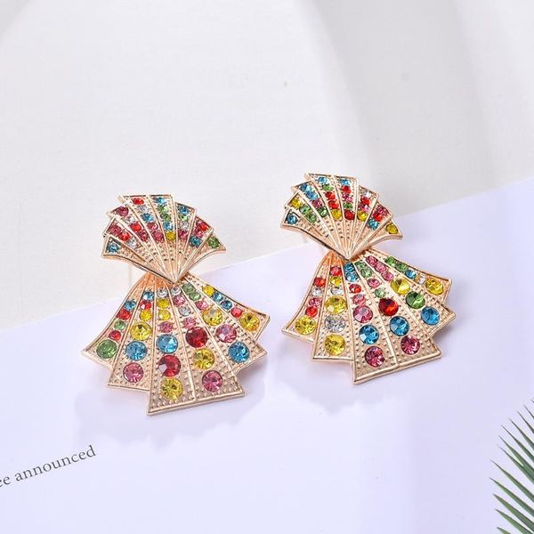 dangle & chandelier fan shape multicolor rhinestone geometric earrings women's luxurious earings korean fashion jewelry, Silver
dangle & chandelier fan shape multicolor rhinestone geometric earrings women's luxurious earings korean fashion jewelry, Silver