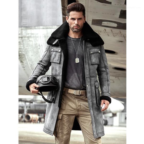 men's leather & faux 2021 mens gray sheepskin coat b3 shearling jacket thick long fur double collar winter coats, Black
men's leather & faux 2021 mens gray sheepskin coat b3 shearling jacket thick long fur double collar winter coats, Black