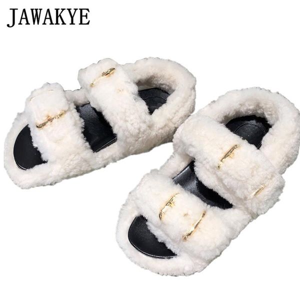autumn new natural wool fur sandals flat heel buckle strap casual sandals fashion girl's shoes designer zapatos de mujer, Black
autumn new natural wool fur sandals flat heel buckle strap casual sandals fashion girl's shoes designer zapatos de mujer, Black