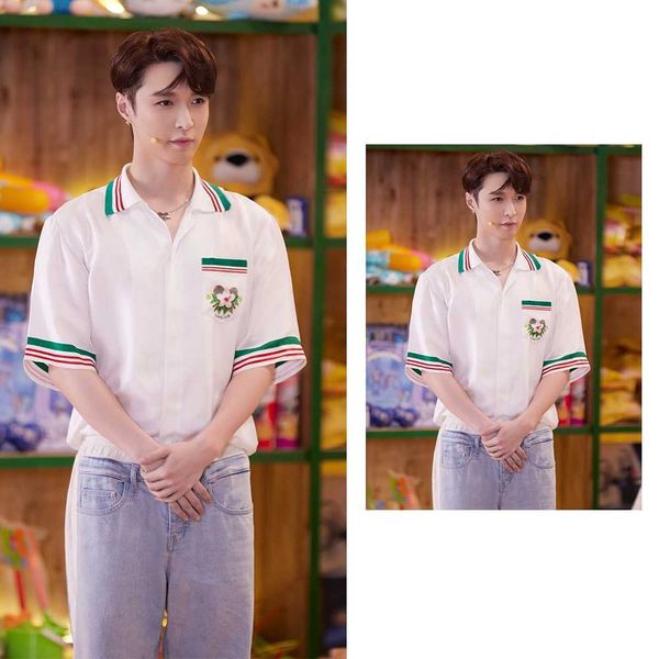 zhang yixing star same print short sleeve shirt men's and women's summer thin french casual fashion loose z3ez, Black;brown
zhang yixing star same print short sleeve shirt men's and women's summer thin french casual fashion loose z3ez, Black;brown