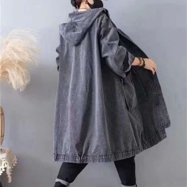 cool single 4395 print hooded loose large cotton denim windbreaker breasted casual knee length coat women a482, Black;brown
cool single 4395 print hooded loose large cotton denim windbreaker breasted casual knee length coat women a482, Black;brown