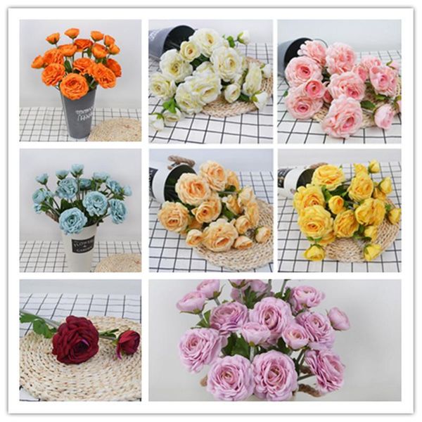 decorative flowers & wreaths 7pcs fake flocking effect tea rose flower silk ranunculus two heads for wedding home flwoers
decorative flowers & wreaths 7pcs fake flocking effect tea rose flower silk ranunculus two heads for wedding home flwoers