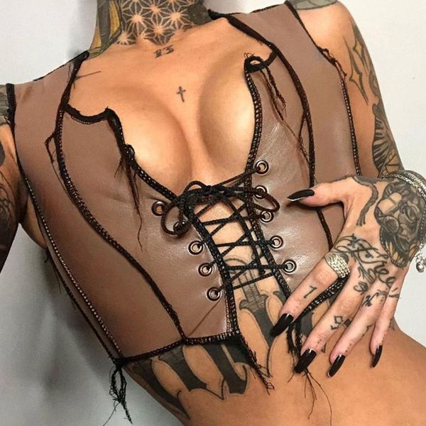 camisoles & tanks womens faux leather sleeveless crop v-neck crisscross lace-up cami vest, Black;white
camisoles & tanks womens faux leather sleeveless crop v-neck crisscross lace-up cami vest, Black;white