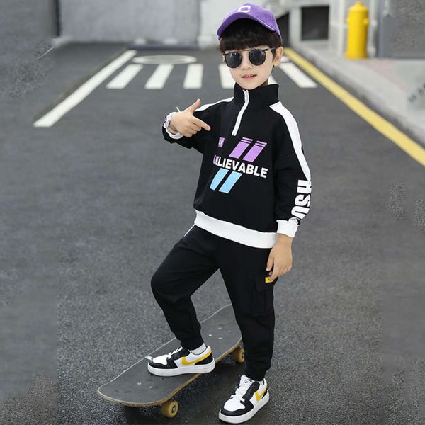 autumn blended boys' cotton spring knitted and suit children's 2-color printing color matching casual sweater sportswear, White
autumn blended boys' cotton spring knitted and suit children's 2-color printing color matching casual sweater sportswear, White