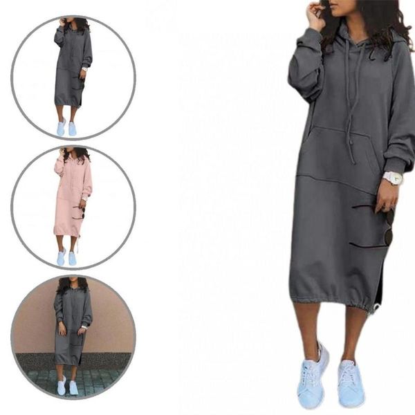 casual dresses autumn winter solid color large pocket hooded dress women drawstring for office, Black;gray
casual dresses autumn winter solid color large pocket hooded dress women drawstring for office, Black;gray
