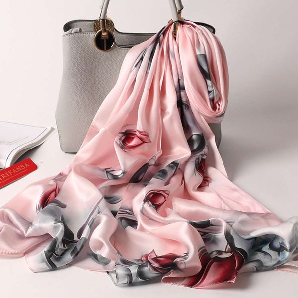 designer women's spring autumn winter four seasons printing new satin imitation silk versatile long scarf shawl s10 series, Blue;black
designer women's spring autumn winter four seasons printing new satin imitation silk versatile long scarf shawl s10 series, Blue;black