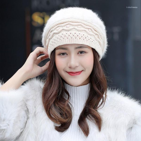 berets winter knitted hats for women wool warm thicken fur fashion beanie girls casual ccessories1, Blue;gray
berets winter knitted hats for women wool warm thicken fur fashion beanie girls casual ccessories1, Blue;gray