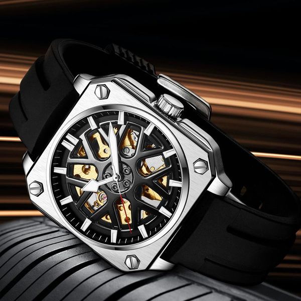 wristwatches biden automatic mechanical waterproof watch men hardlex mirror fashion wheel shape man's wristwatch, Slivery;brown
wristwatches biden automatic mechanical waterproof watch men hardlex mirror fashion wheel shape man's wristwatch, Slivery;brown