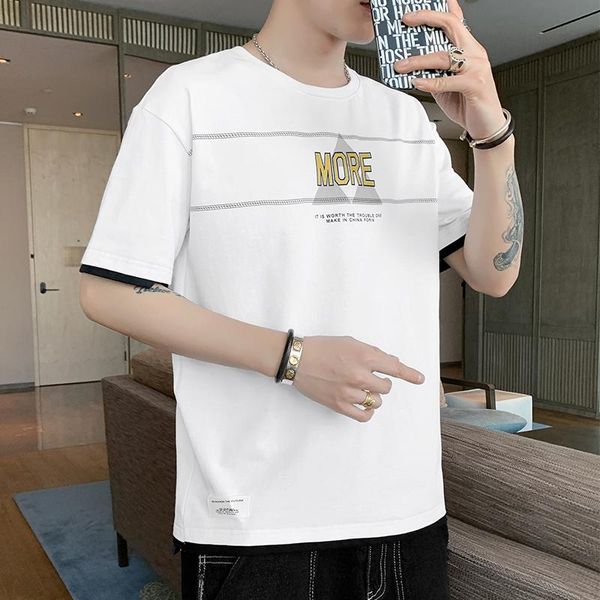 men's t-shirts 2021 summer t-shirt short sleeve fashion casual solid color printed pattern round neck korean hombres, White;black
men's t-shirts 2021 summer t-shirt short sleeve fashion casual solid color printed pattern round neck korean hombres, White;black