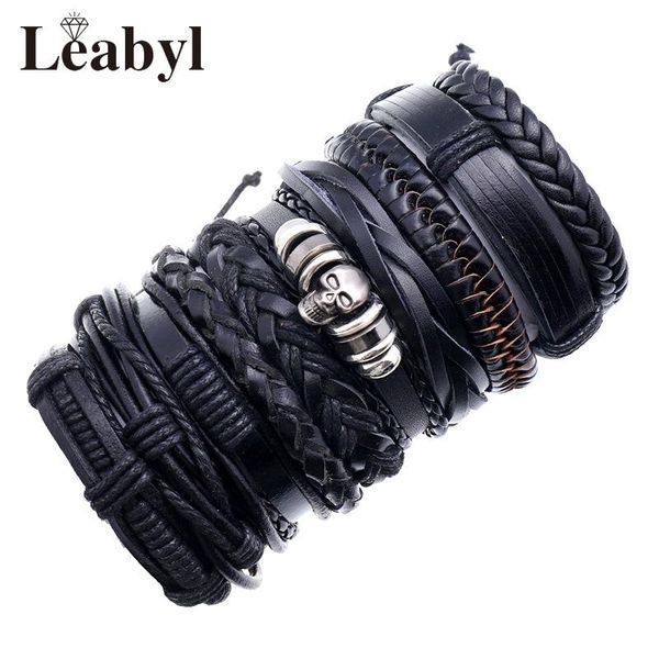 tennis 10 pcs/set leabyl classic vintage series skeleton bead punk men bracelet handwork braided black leather strap jewelry, Golden;silver
tennis 10 pcs/set leabyl classic vintage series skeleton bead punk men bracelet handwork braided black leather strap jewelry, Golden;silver