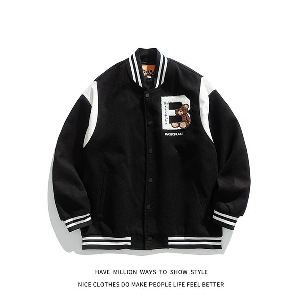 women's jackets men's and women's large baseball jacket, casual coat, towel embroidery, bear pattern, letter retail, autumn,, Black;brown
women's jackets men's and women's large baseball jacket, casual coat, towel embroidery, bear pattern, letter retail, autumn,, Black;brown