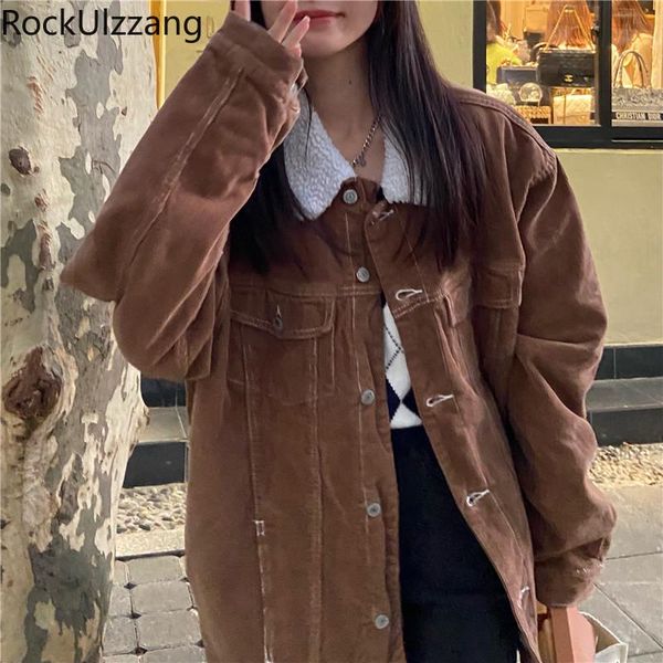women's jackets imitated lambswool plush warm fleece corduroy jacket button up winter cloth women windbreaker fashion loose boyfriend c, Black;brown
women's jackets imitated lambswool plush warm fleece corduroy jacket button up winter cloth women windbreaker fashion loose boyfriend c, Black;brown