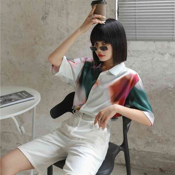 women's blouses & shirts fashion women color block summer y2k short sleeve button up collared white colorblock designer t9f8
women's blouses & shirts fashion women color block summer y2k short sleeve button up collared white colorblock designer t9f8