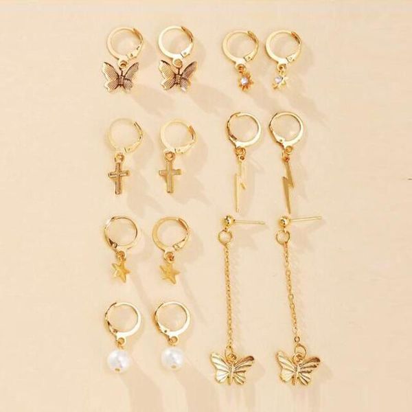 hoop & huggie 7/8/9 pairs trendy gold butterfly earrings set rhinestone cross star moon pendants small for women jewelry, Golden;silver
hoop & huggie 7/8/9 pairs trendy gold butterfly earrings set rhinestone cross star moon pendants small for women jewelry, Golden;silver
