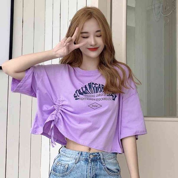women's t-shirt korean women's summer short fashion short-sleeved t-shirt, female design sense loose drawstring high waist j7m5, White
women's t-shirt korean women's summer short fashion short-sleeved t-shirt, female design sense loose drawstring high waist j7m5, White