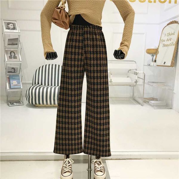retro thousand bird check wide leg pants woman autumn/winter 2021 new high waisted loose and slim plaid straight casual pants, Black;white
retro thousand bird check wide leg pants woman autumn/winter 2021 new high waisted loose and slim plaid straight casual pants, Black;white