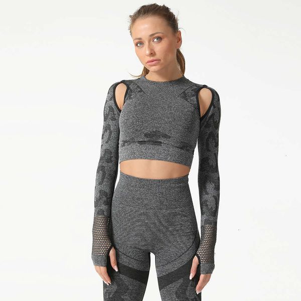 2021hollow out belly button women's tight quick drying sports long sleeve fitness yoga suit breathable t-shirt, Gray
2021hollow out belly button women's tight quick drying sports long sleeve fitness yoga suit breathable t-shirt, Gray