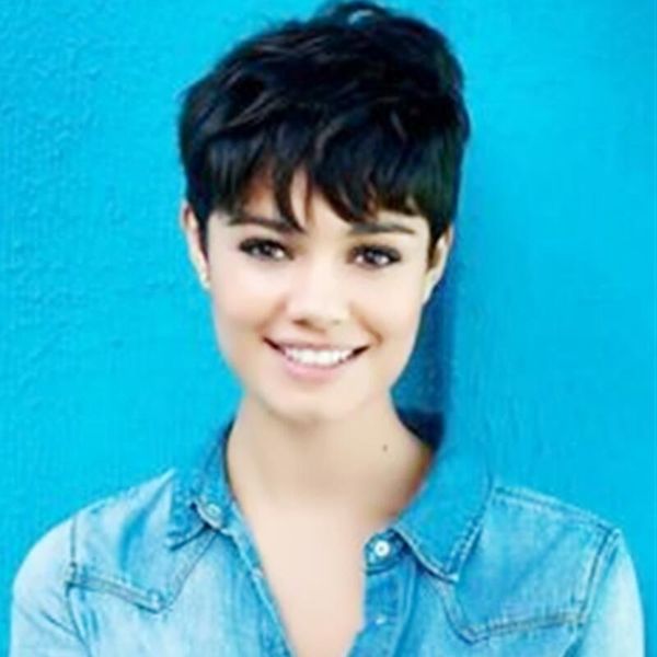pixie cut short human hair none lace front wigs for black women summer full machine made, Black;brown
pixie cut short human hair none lace front wigs for black women summer full machine made, Black;brown