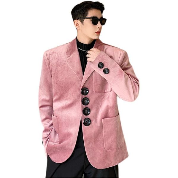 men's suits & blazers male korean streetwear blazer coat couple men big button vintage casual velvet suede suit dress jacket, White;black
men's suits & blazers male korean streetwear blazer coat couple men big button vintage casual velvet suede suit dress jacket, White;black
