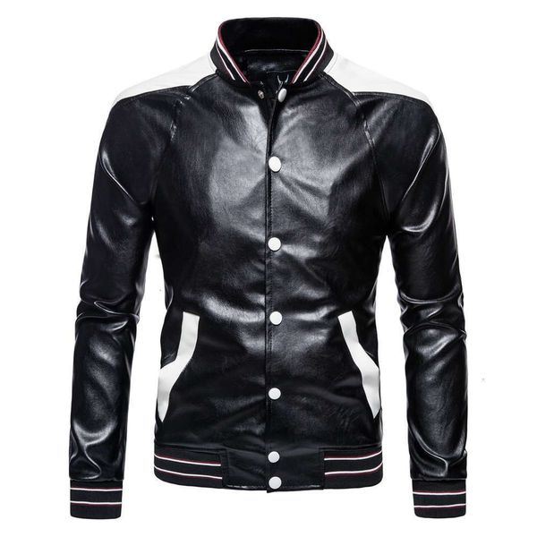 autumn new large stand collar color matching men's motorcycle coat pu leather jacket b063, Black;brown
autumn new large stand collar color matching men's motorcycle coat pu leather jacket b063, Black;brown